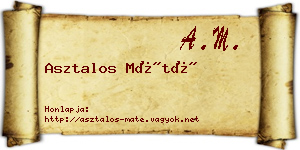 Asztalos Máté névjegykártya