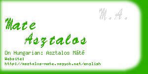 mate asztalos business card