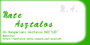 mate asztalos business card